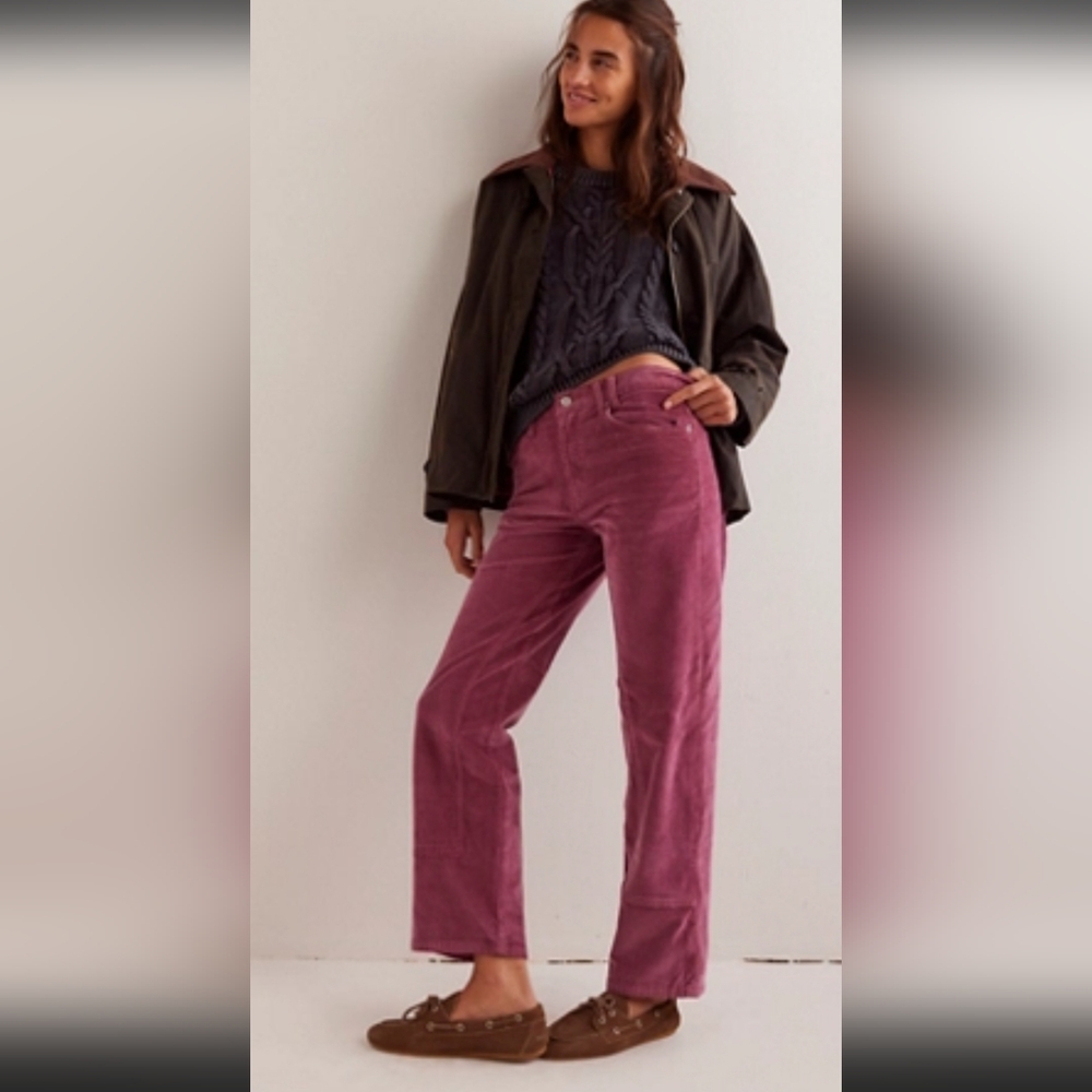 Free People Risk Taker Women's Boyfriend Cords in Pink